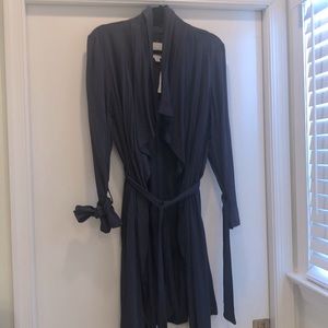 NWOT Thread & Supply Navy Blue Cotton Duster Trench M